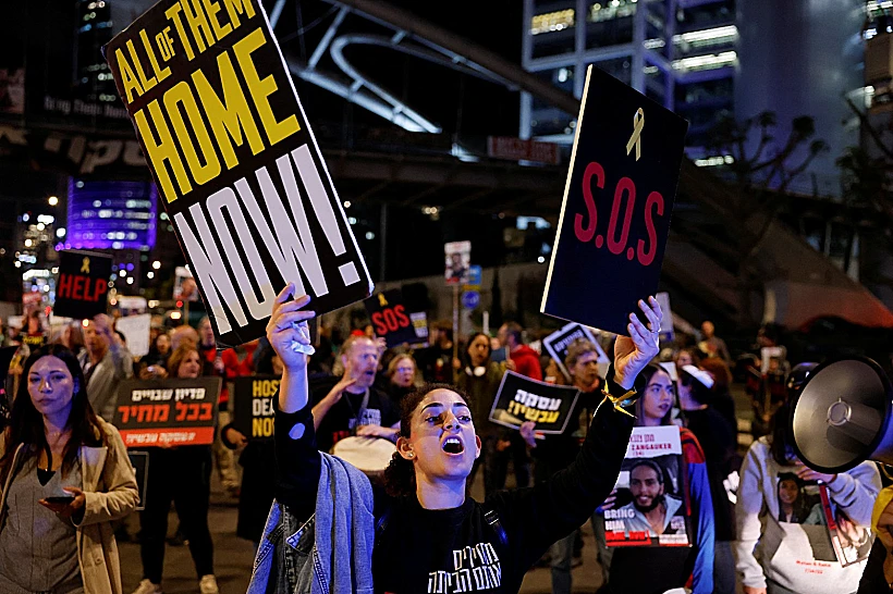 הפגנה למען שחרור החטופים בתל אביב