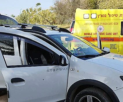 רכב שספג ירי בפיגוע בבקעה
