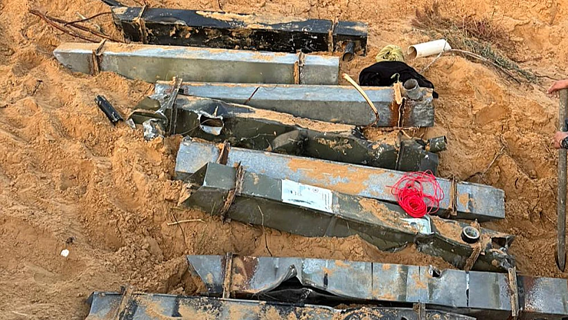 הרקטות שהשמידו הלוחמים במרכז רצועת עזה חרבות ברזל צה"ל