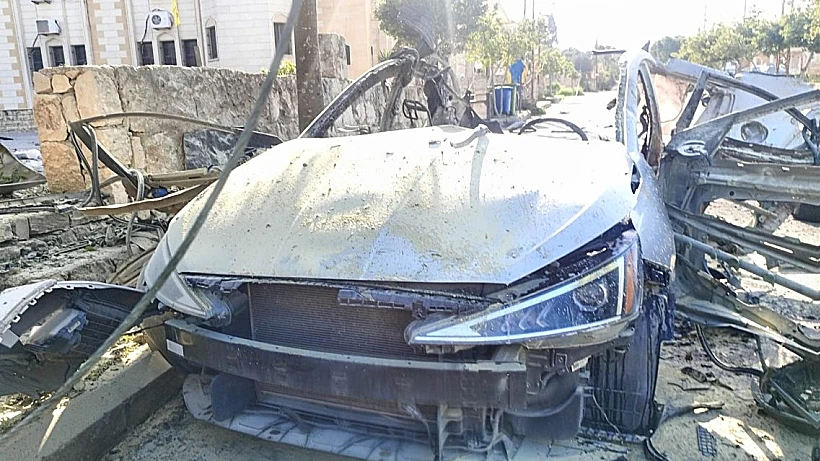 הרכב שהותקף בדרום לבנון