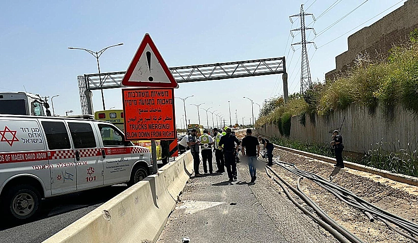 זירת התאונה בכביש 471
