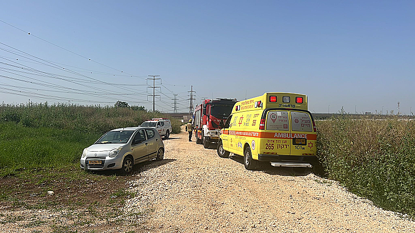 זירת תאונת הטרקטורון בכביש 444