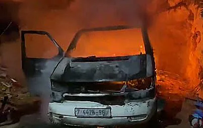 רכב פלסטיני שהוצת