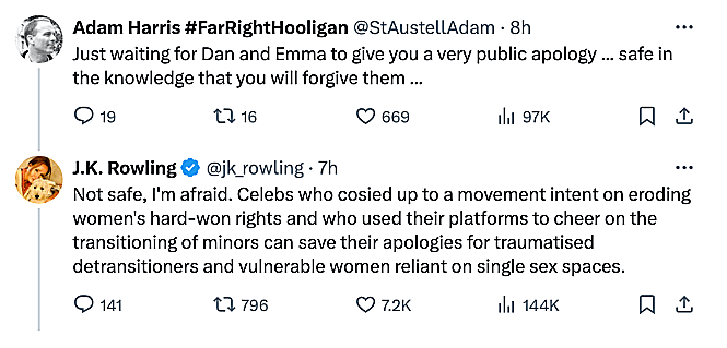 שיחה בין ג'יי קיי רולינג לאחד הגולשים