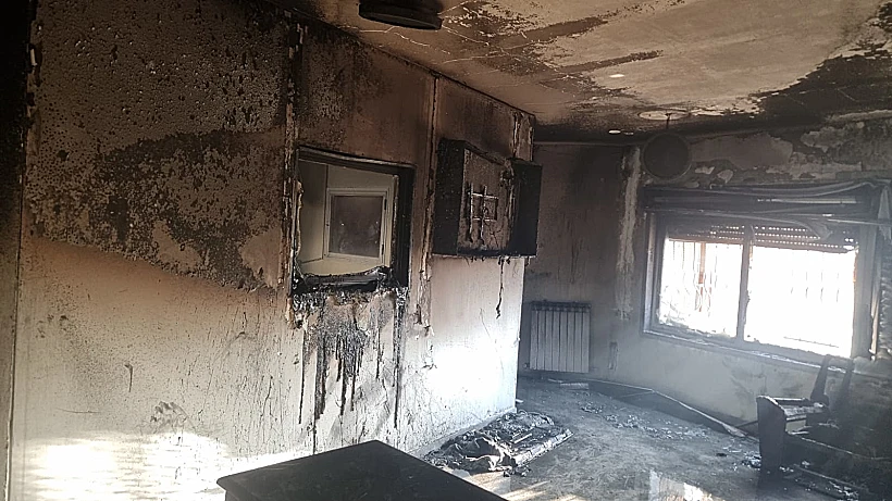 זירת השריפה בהוסטל בירושלים