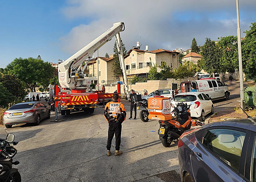 זירת השריפה בהוסטל בירושלים