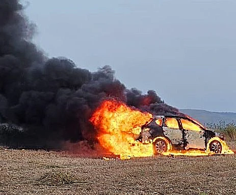הרכב השרוף שאותר סמוך לזירה