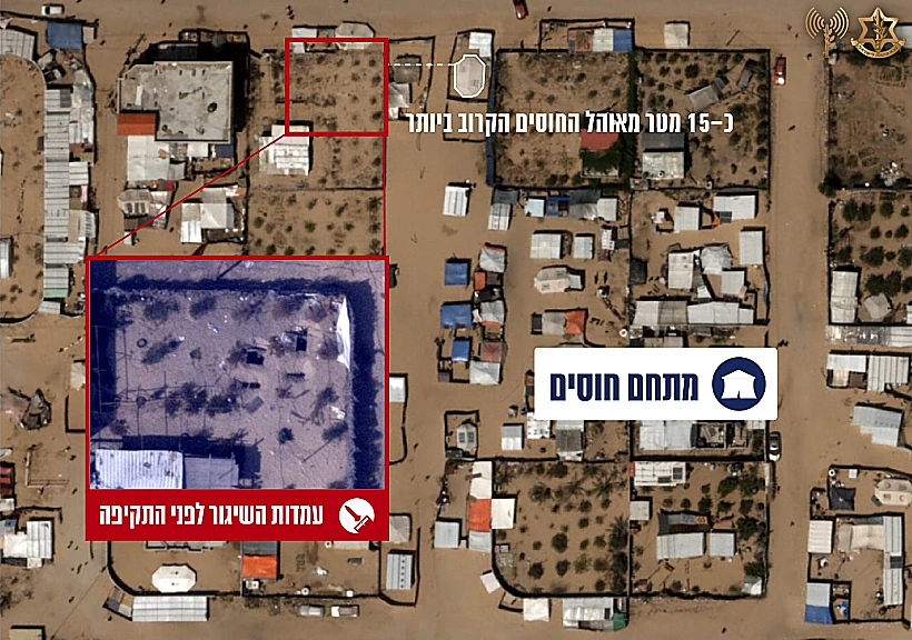 תצלומי אוויר של עמדות השיגור שמוקמו במרחב הומניטרי עזה חמאס