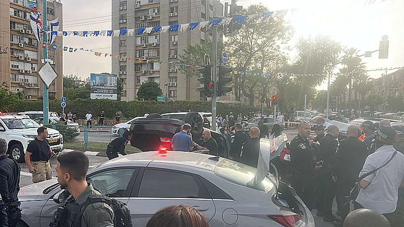 הרכב של השר בן גביר שהתהפך סמוך לזירת הדקירה ברמלה