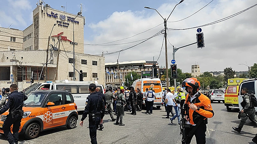 זירת הפיגוע בשער הפרחים בירושלים