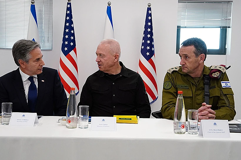 פגישת מזכיר המדינה אנותני בלינקן עם שר הביטחון יואב גלנט והרמטכ"ל