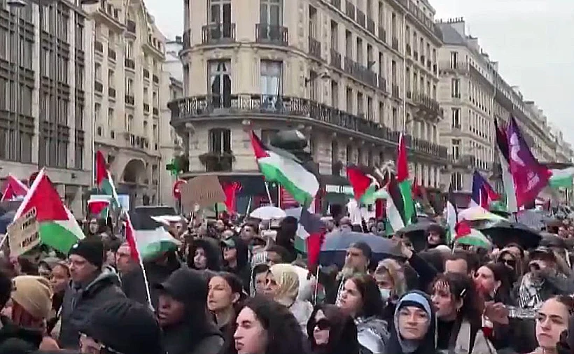 הפגנה פרו-פלסטינית בפריז