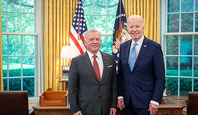 הנשיא ג'ו ביידן ומלך ירדן עבדאללה השני