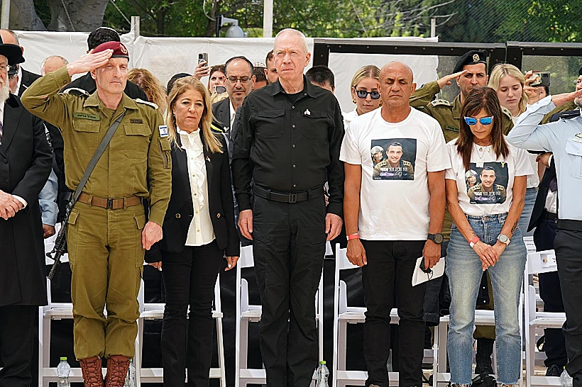 שר הביטחון יואב גלנט וסגן הרמטכ"ל האלוף אמיר ברעם בקריית שאול