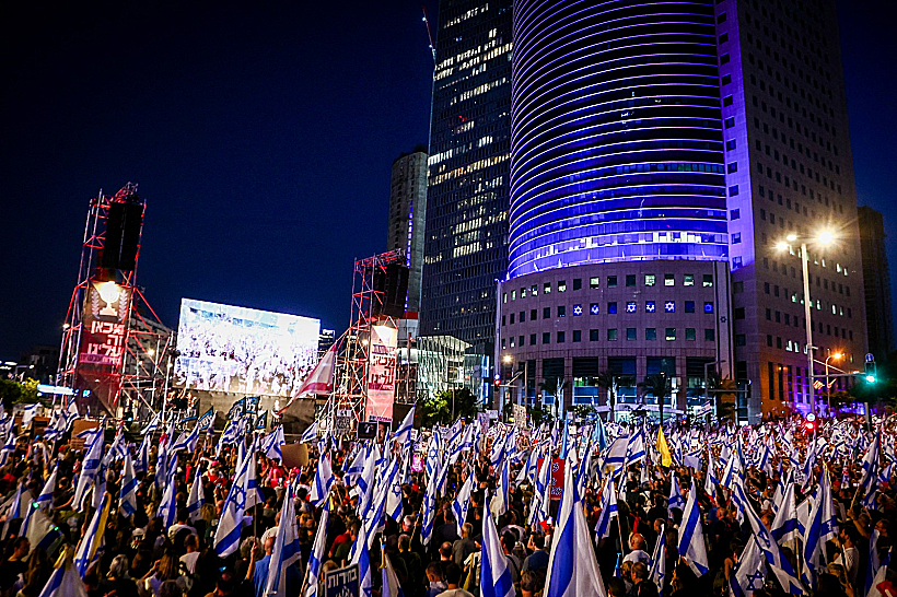 ההפגנות נגד הממשלה בת"א, הערב