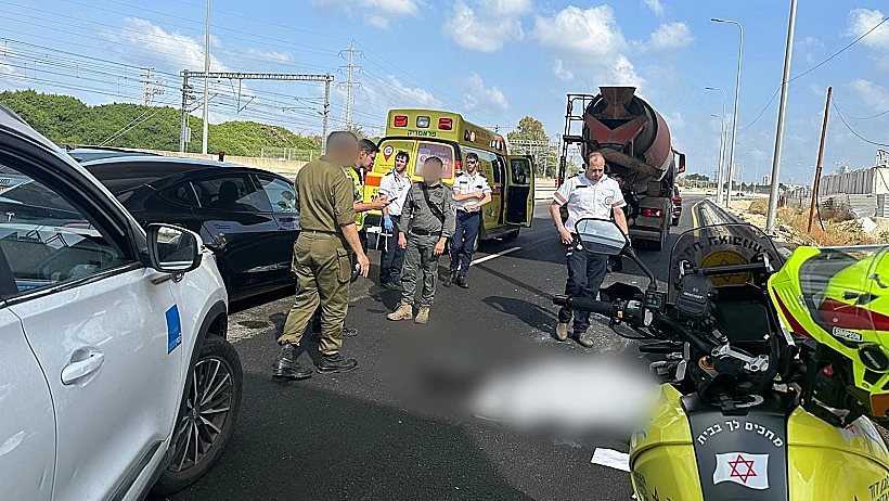 זירת התאונה בכביש 1