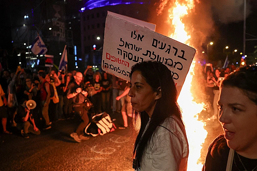 חטופים עינב צנגאוקר בהפגנות בת"א מתן עסקה