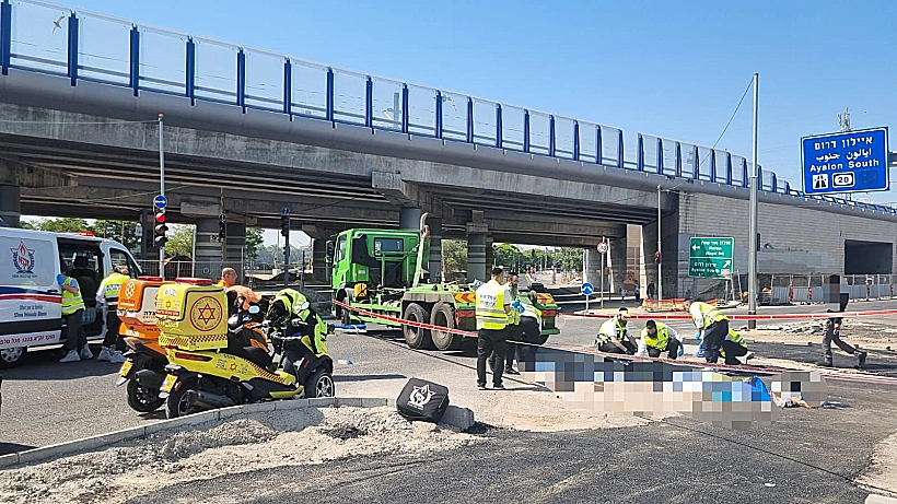 זירת התאונה בצומת חולון