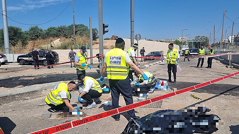 זירת התאונה בצומת חולון