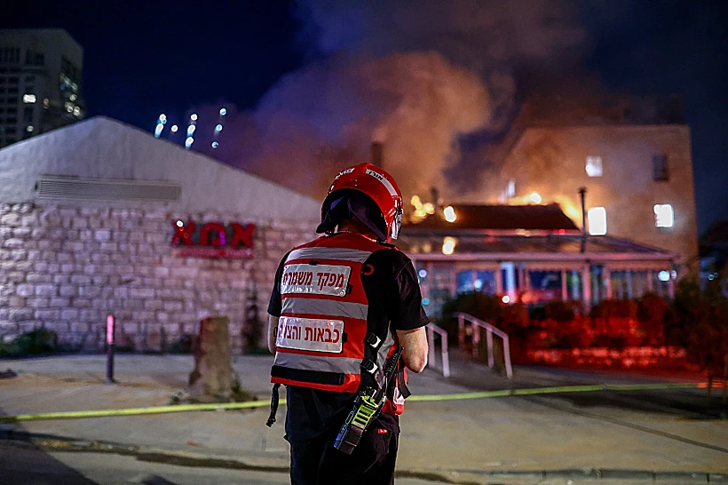 זירת השריפה במסעדת "אמא
