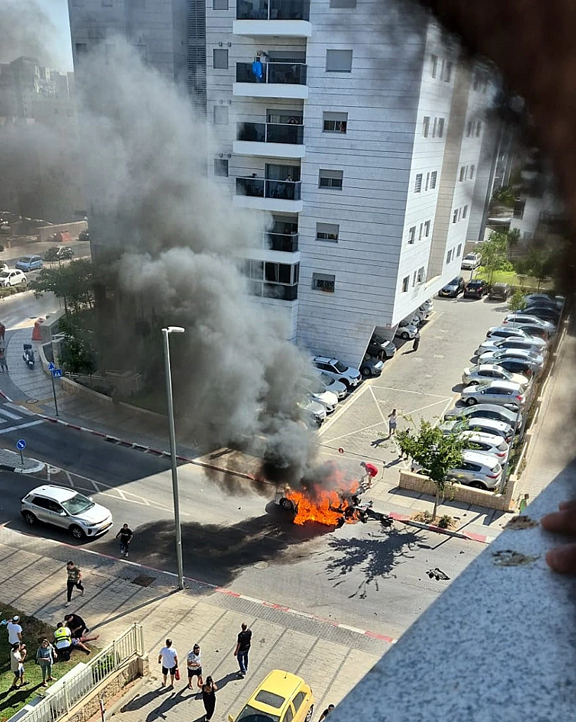זירת פיצוץ הרכב באשקלון