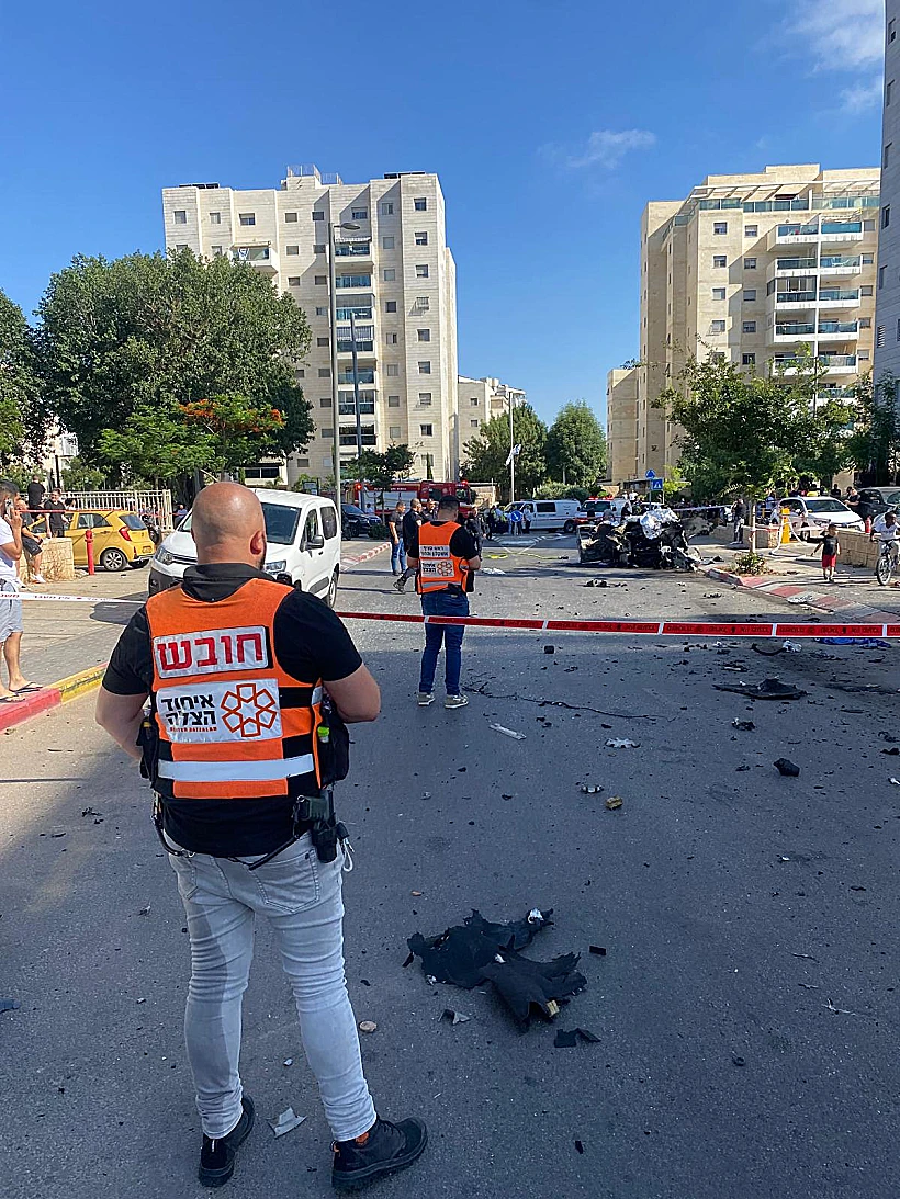 זירת פיצוץ הרכב באשקלון