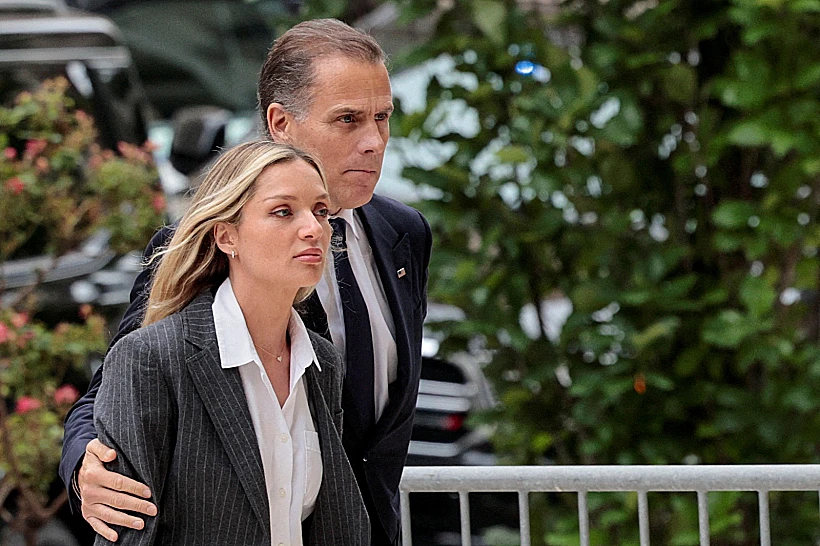 האנטר ביידן ורעייתו מליסה היום בבית המשפט