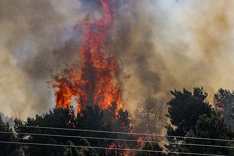 שריפות בצפון בעקבות שיגורי חיזבאללה