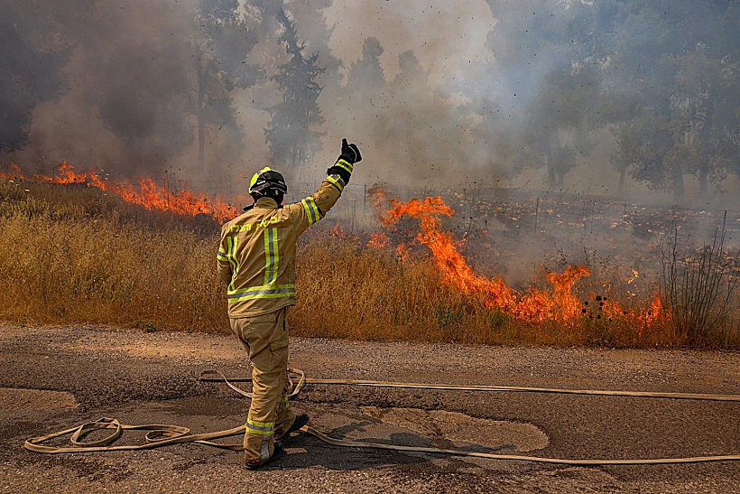 שריפות בצפון בעקבות שיגורי חיזבאללה