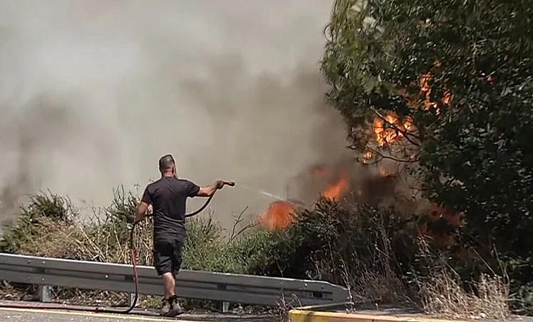שריפות בצפון בעקבות שיגורים מלבנון