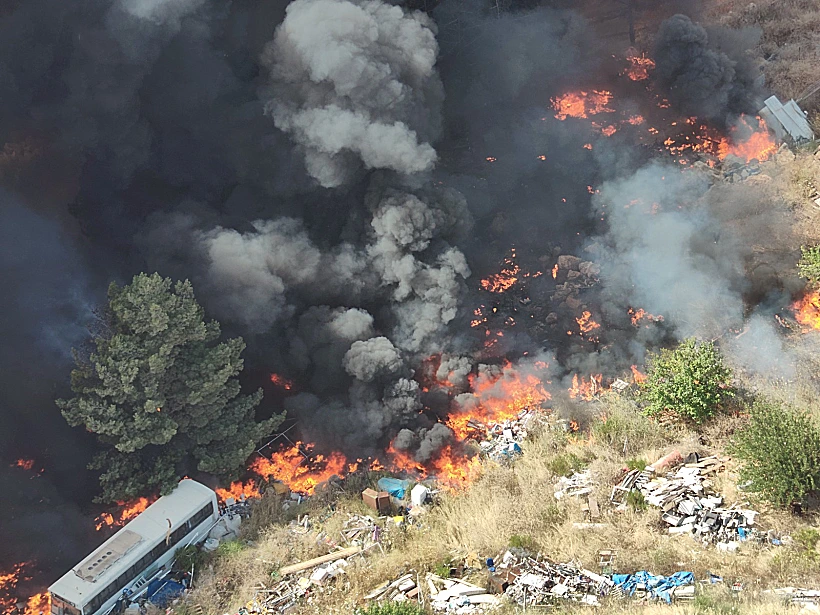 שריפות במטולה בעקבות פגיעות נ"ט