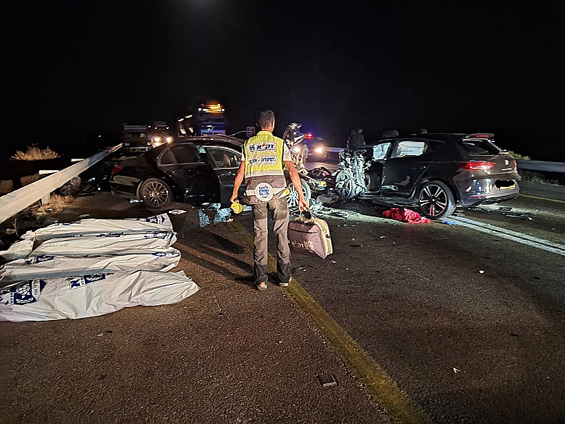 זירת התאונה הקטלנית בכביש הערבה