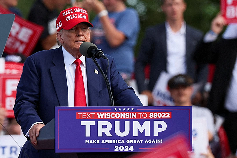 טראמפ בעצרת בחירות בוויסקונסין, אתמול