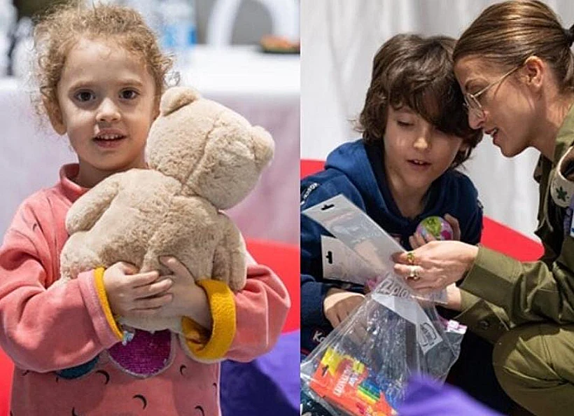 חטופים עזה נווה ויהל שהם ביום שחרורם מהשבי