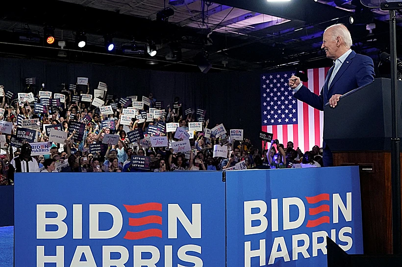 הנשיא ביידן בעצרת הבחירות בצפון קרוליינה