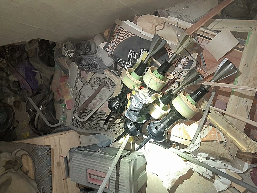 עזה חלק מאמצעי הלחימה שאותרו ע"י כוחות צה"ל בשג'אעיה