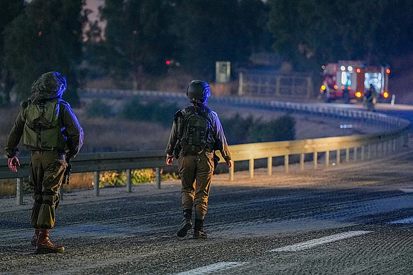 זירת פגיעת הרקטה ברכב ברמת הגולן