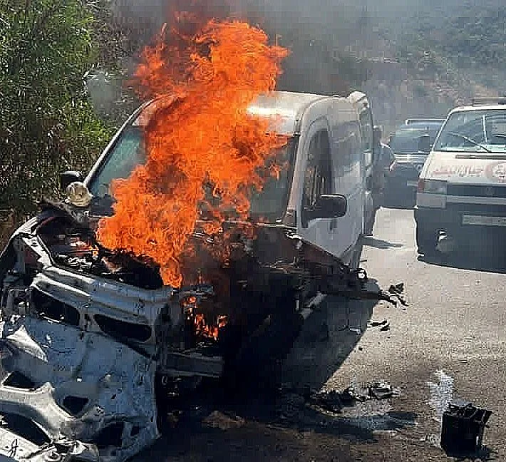 הרכב שהותקף באזור צור