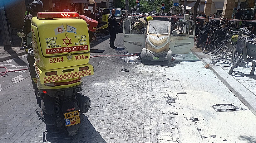 זירת פיצוץ הקלנועית בתל אביב