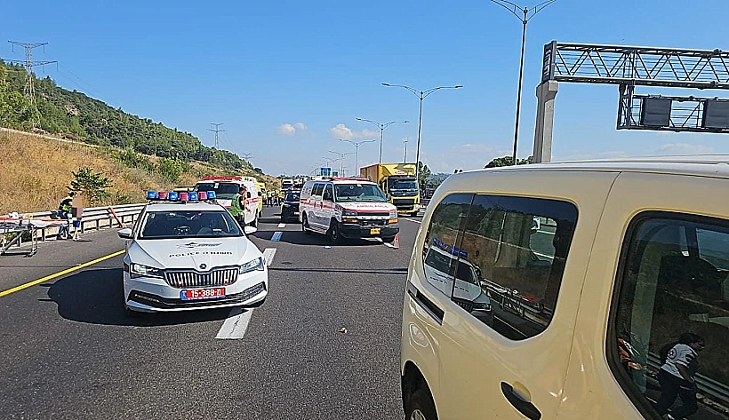 זירת התאונה בכביש 6