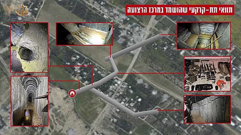 גרפיקה של תוואי המנהרה שהושמד