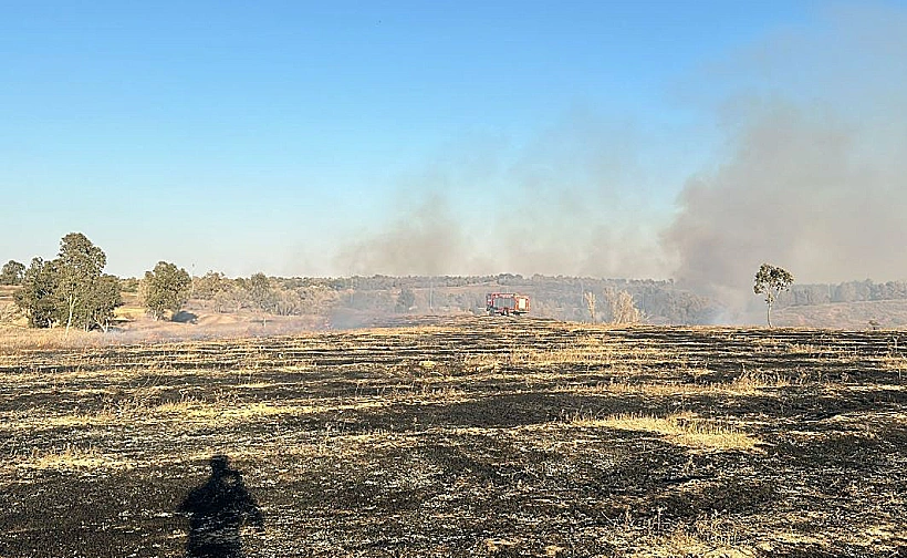 שריפות בעוטף אחרי שיגור רקטות