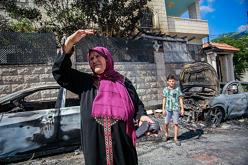 נזקי מתקפת המתנחלים על הכפר ג'ית