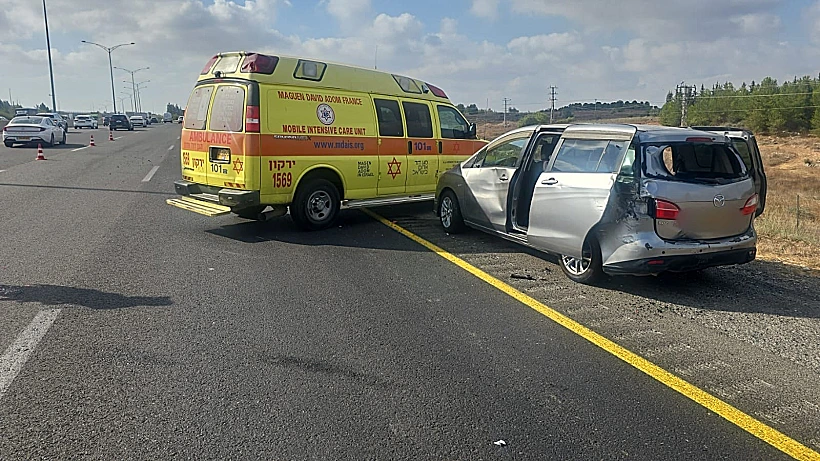 זירת התאונה בכביש 6