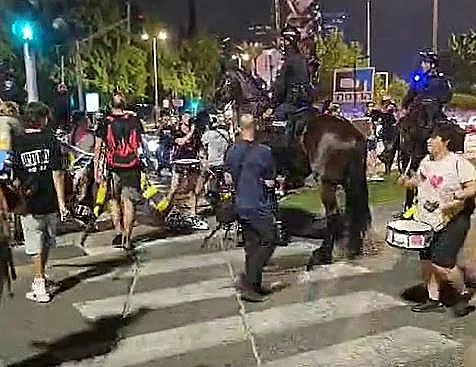 פרש משטרתי בהפגנה בתל אביב