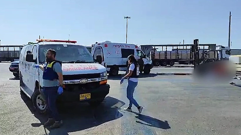 זירת הפיגוע במעבר אלנבי