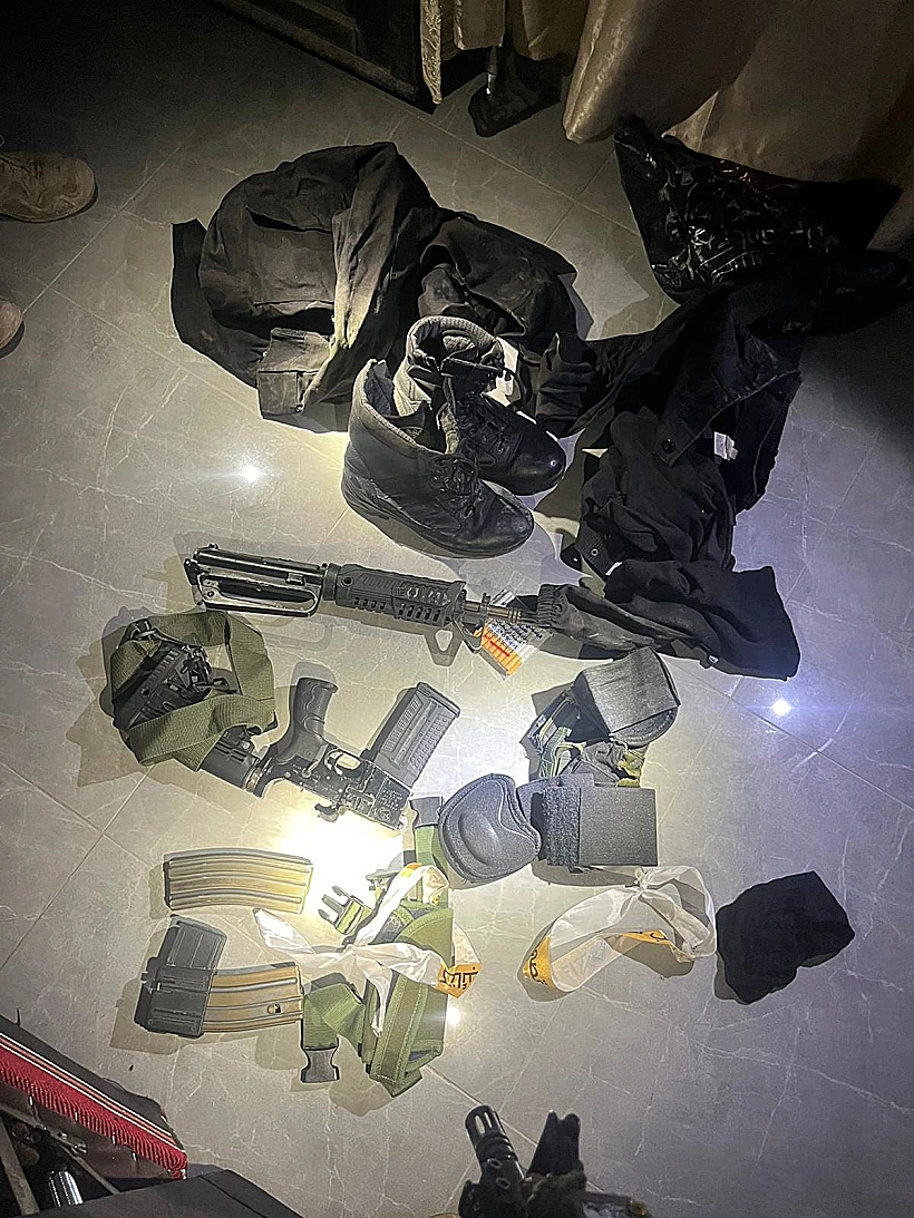 אמצעי הלחימה שנמצאו אצל החשודים