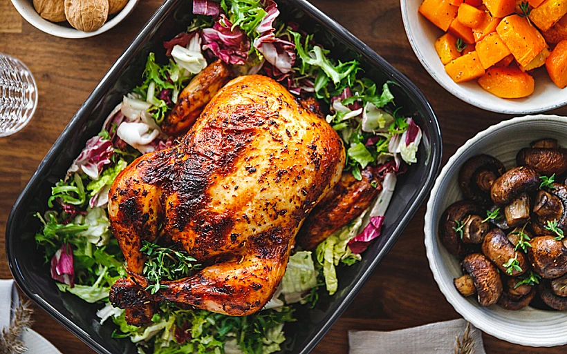 עוף צצלוי במשמשים יבשים