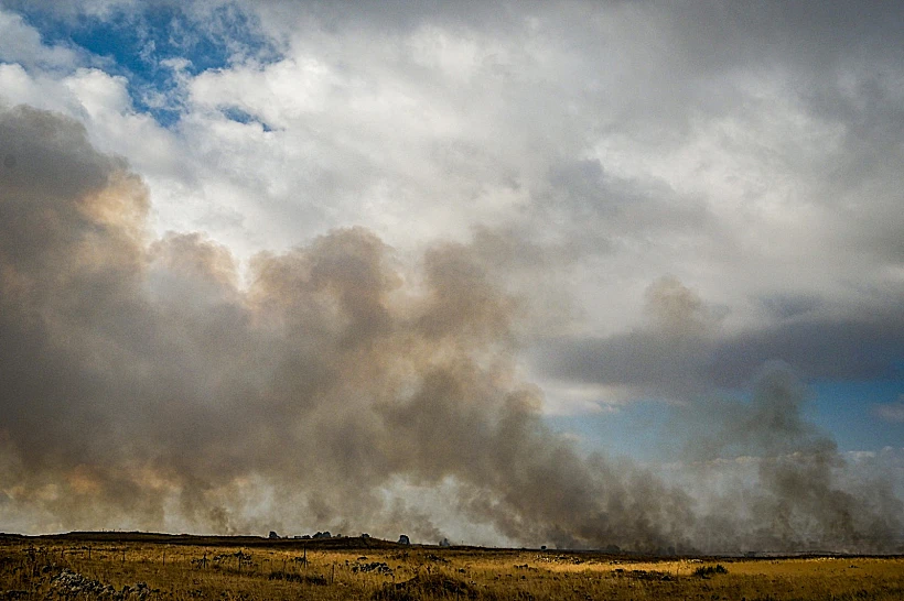 שריפה ברמת הגולן אחרי שיגורים מלבנון