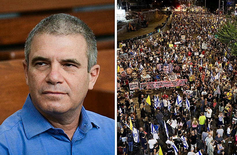 גל הירש ומפגינים להשבת החטופים